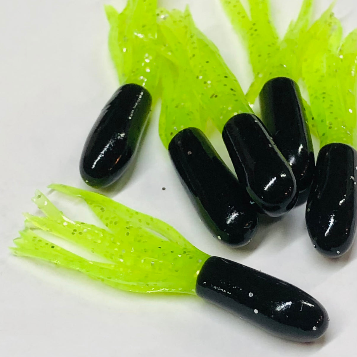 100 Leurres Tubes Scintillants Pour Pêche - Couleur 1.5" Rose/Chartreuse - Pour Crappie, Bluegill, Perche - Killer Jigs