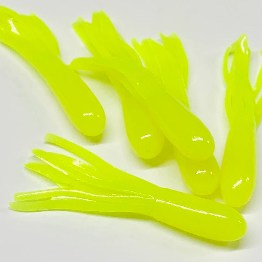American Crappie Tubes 1.5" NightGlo™ Crappie Tubes – 50 Pack, Chartreuse Glow, Made In USA