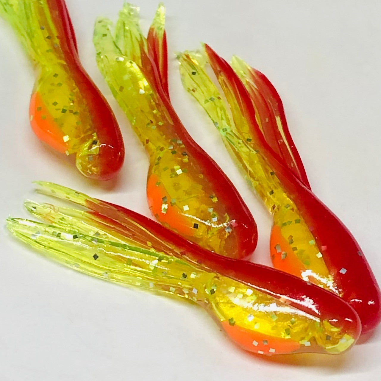Minnow Crappie Tube 6pk Chartreuse Minnow Pink Belly